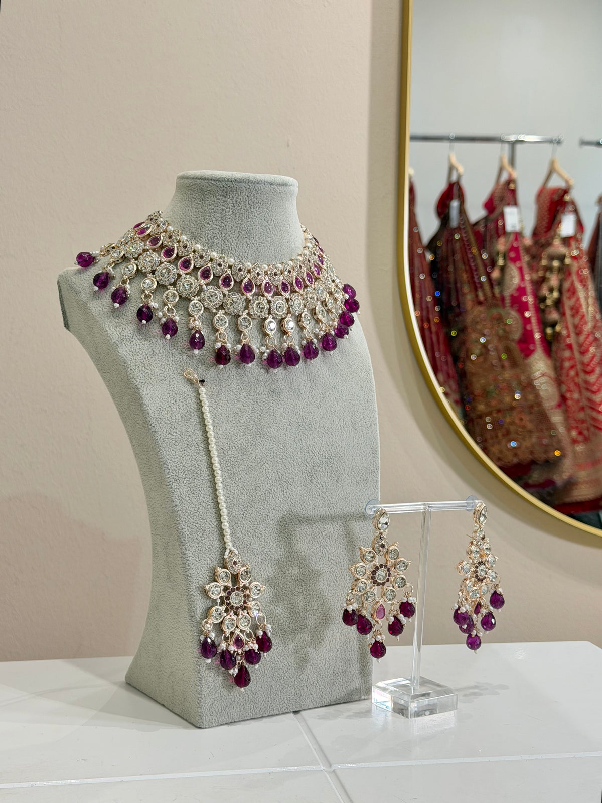 Purple / Lila Rosegold Jewellery Set