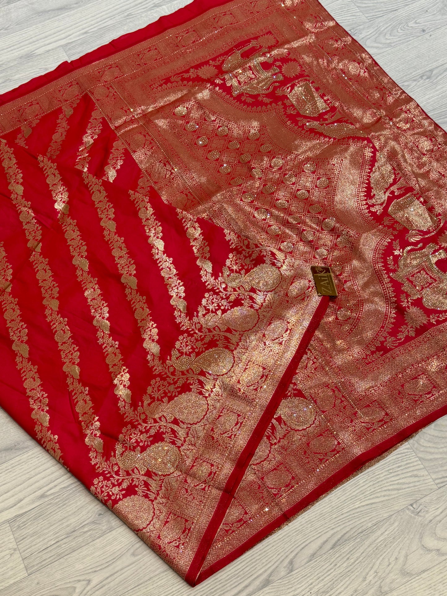 Scarlet Red Silk Saree