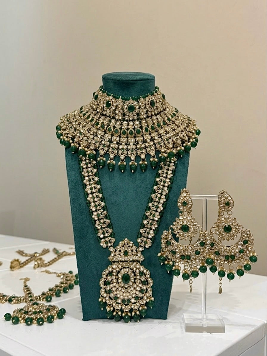Dark Green Bridal Jewellery Set