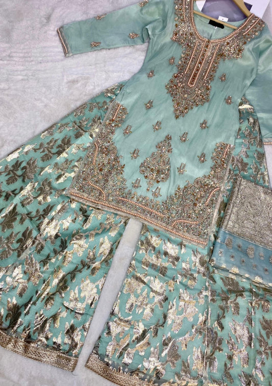 Mint Gharara Suit