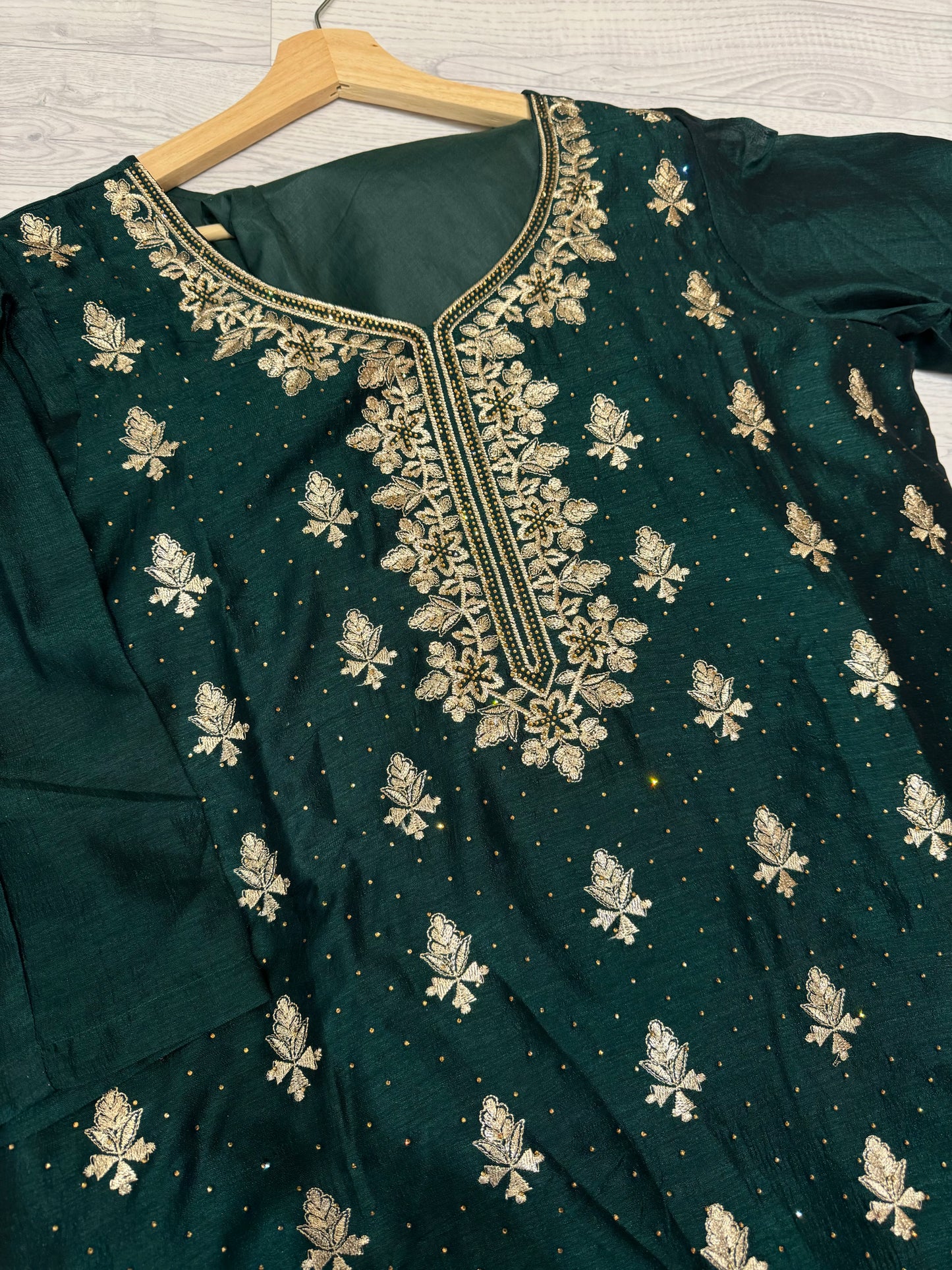 IND Green Embroidered Suit 175