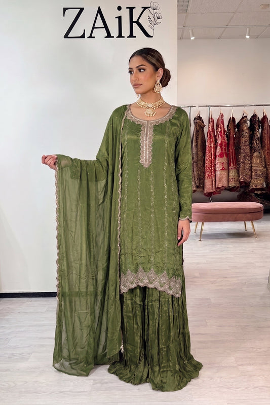 Tissue Silk Pleated Sharara 18