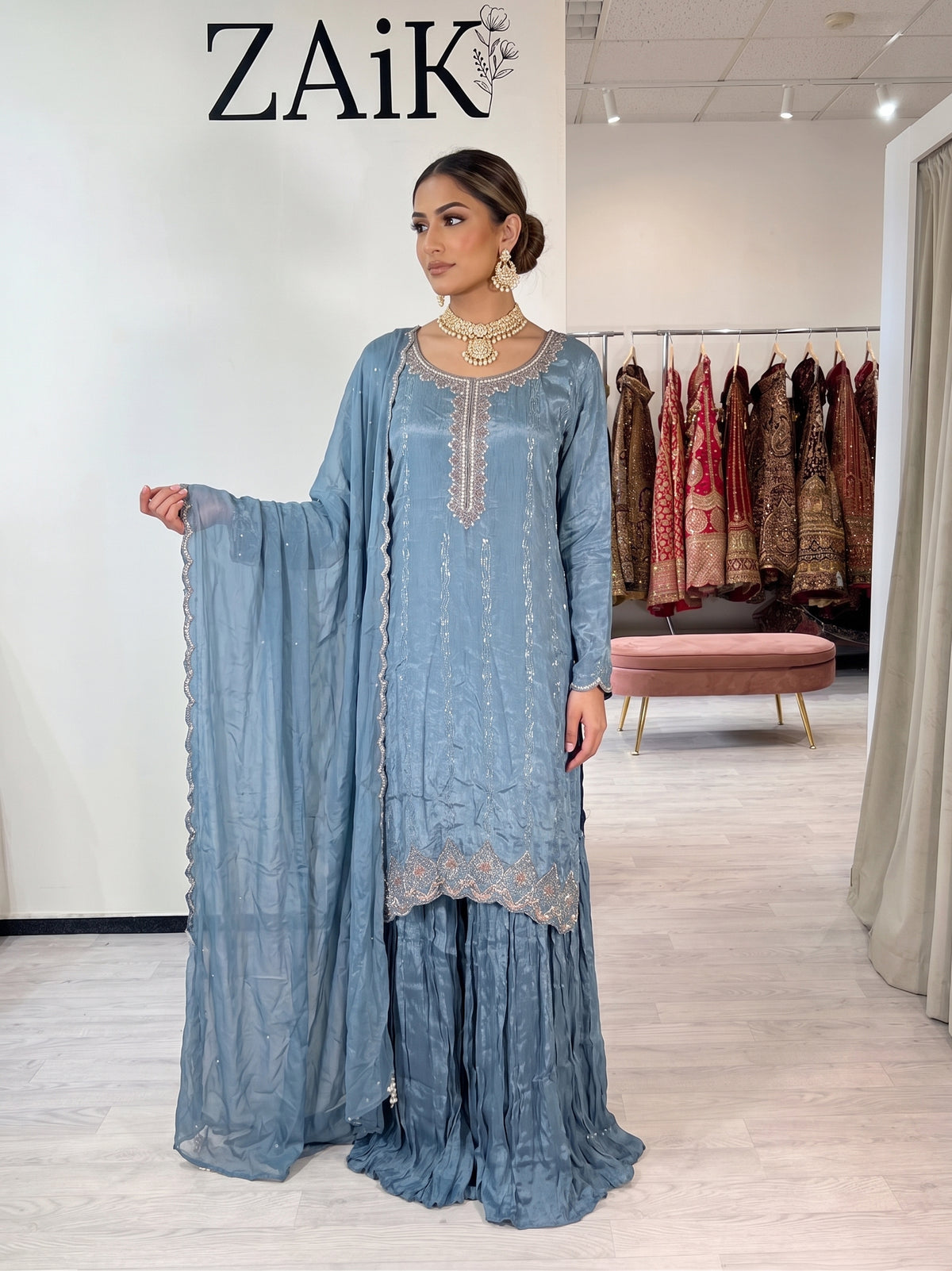 Tissue Silk Pleated Sharara 18