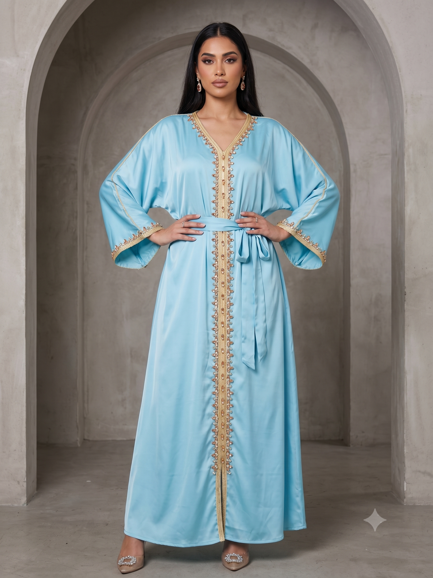 Baby Blue Kaftan + Strass