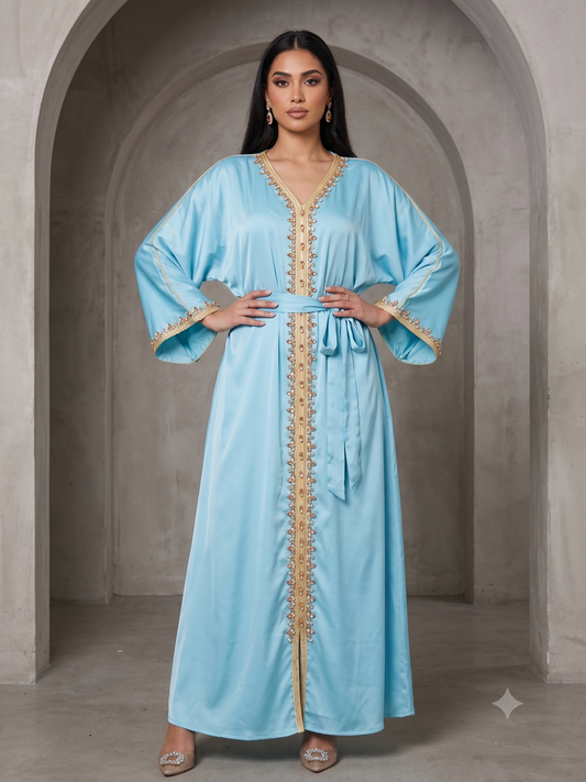 Baby Blue Kaftan + Strass