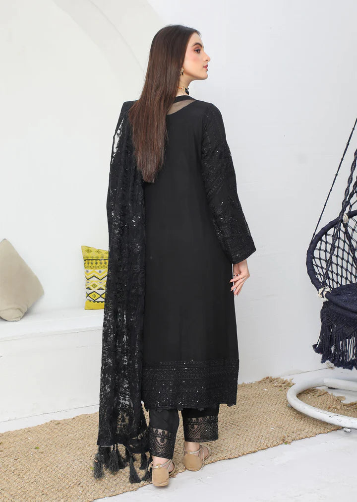 Black Chiffon Suit 1664