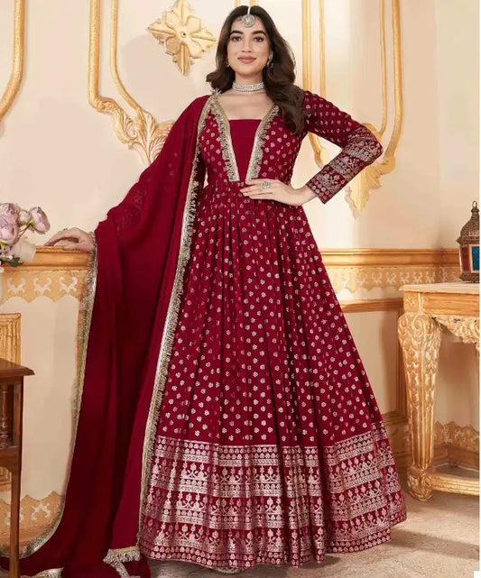 Shubhkala Red Anarkali