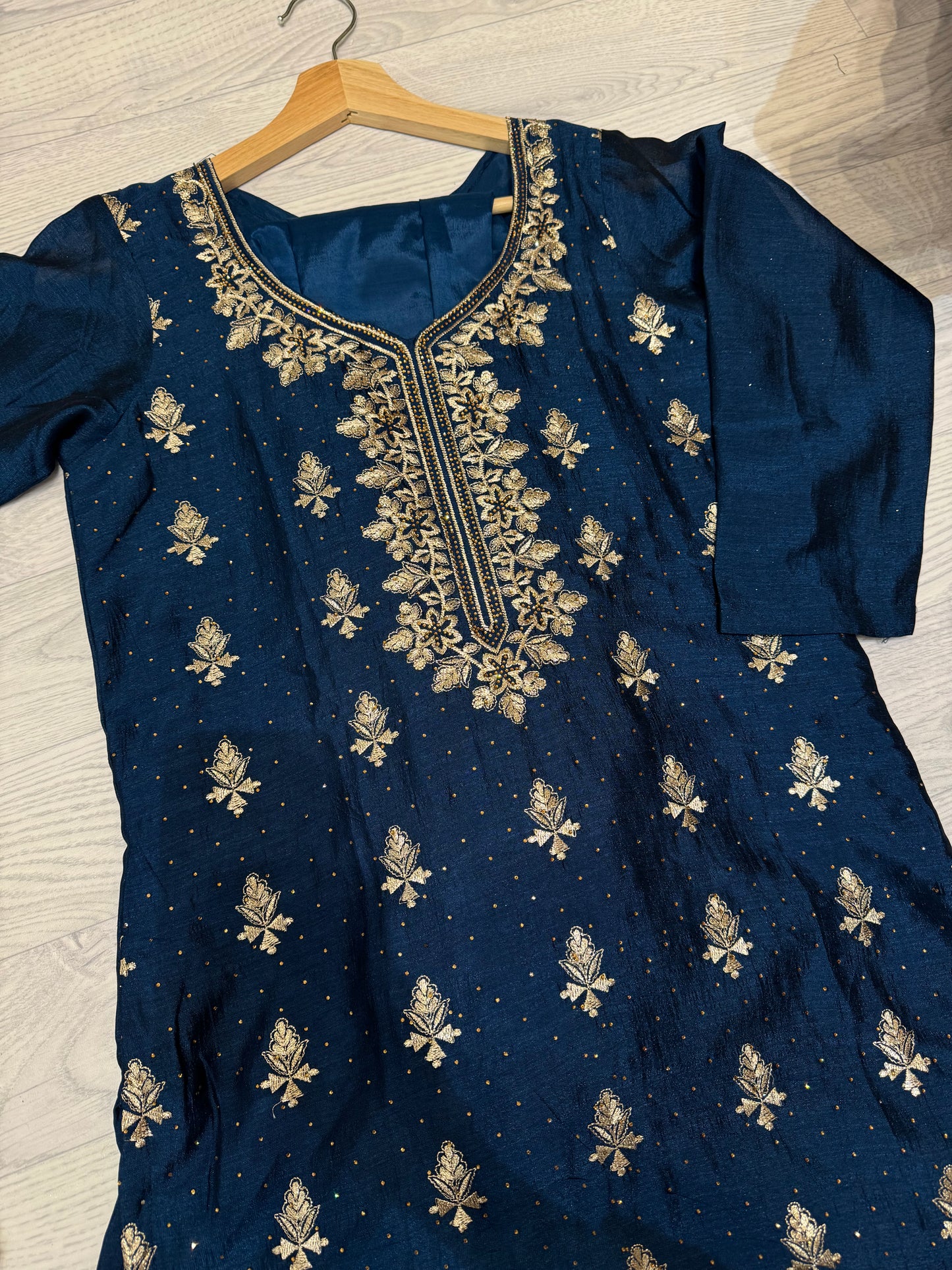 IND Blue Embroidered Suit 175