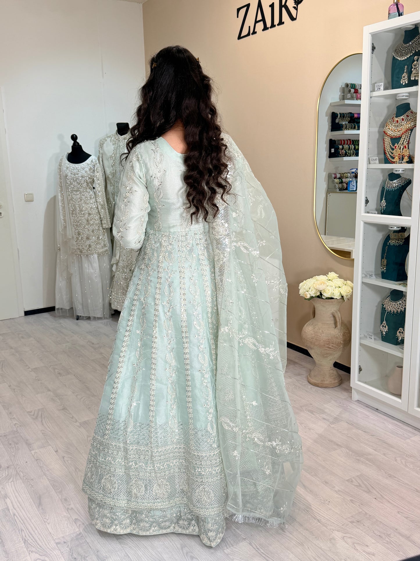 Maxikleid - Mint - Openfront