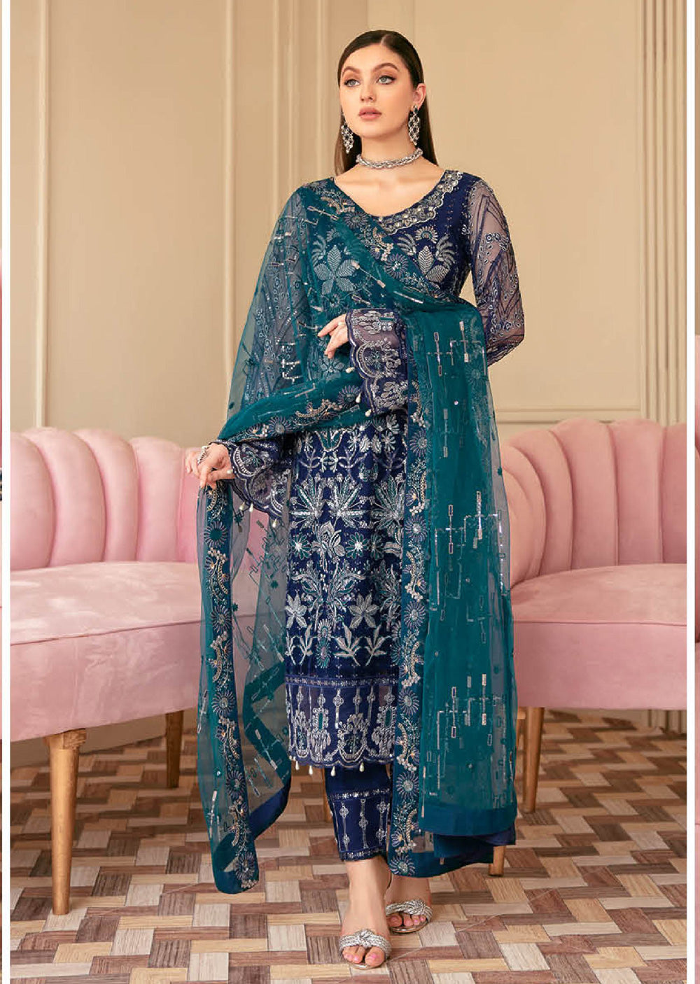 Ramsha Navy Minhal Suit BL24