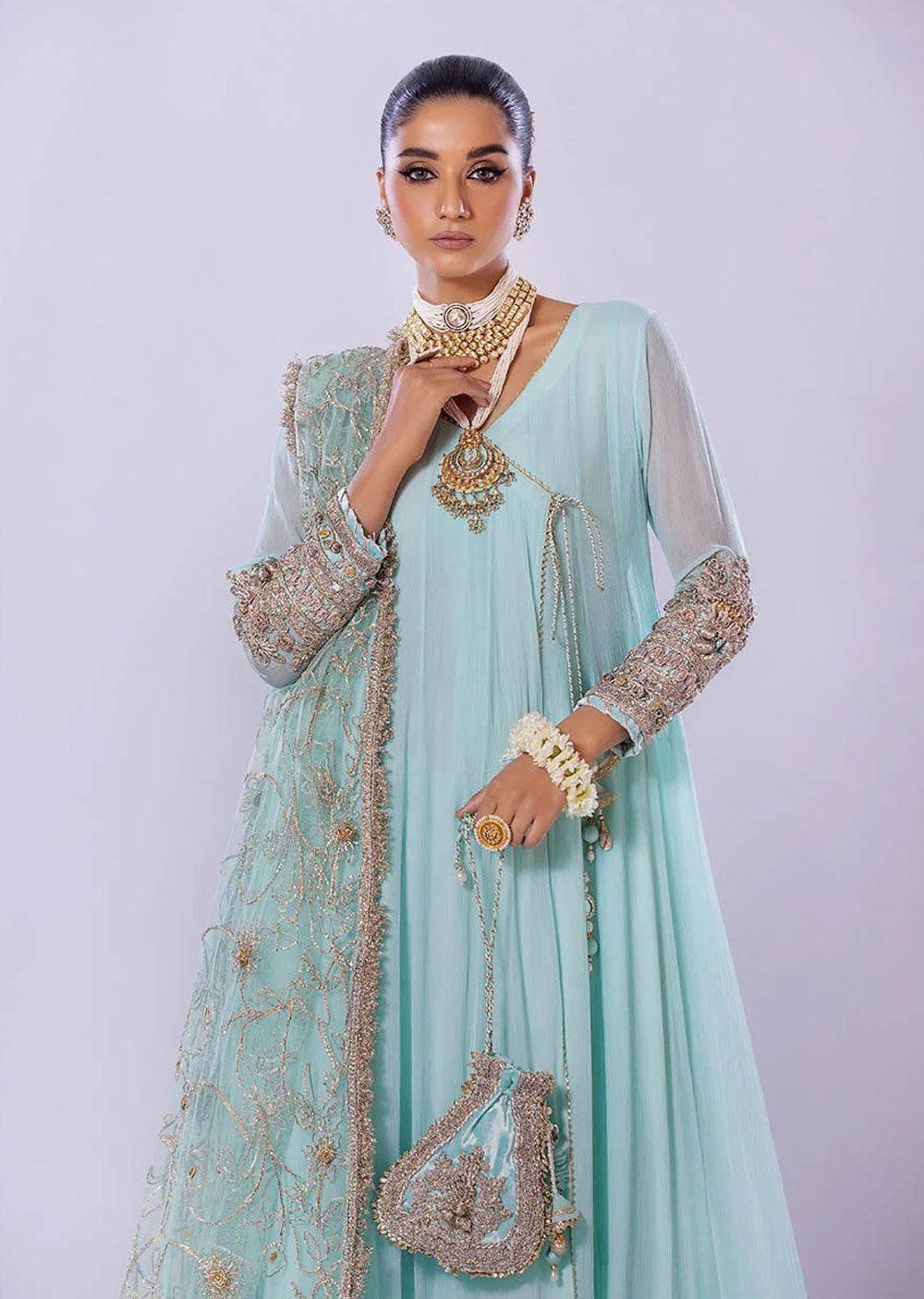 Turquoise Suit by Khuda Baksh - BL24