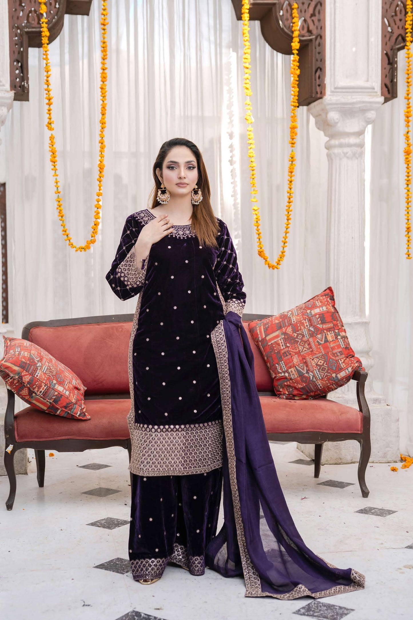 Festlicher Velvet Suit – Luxuriöser 3-teilig- Violett