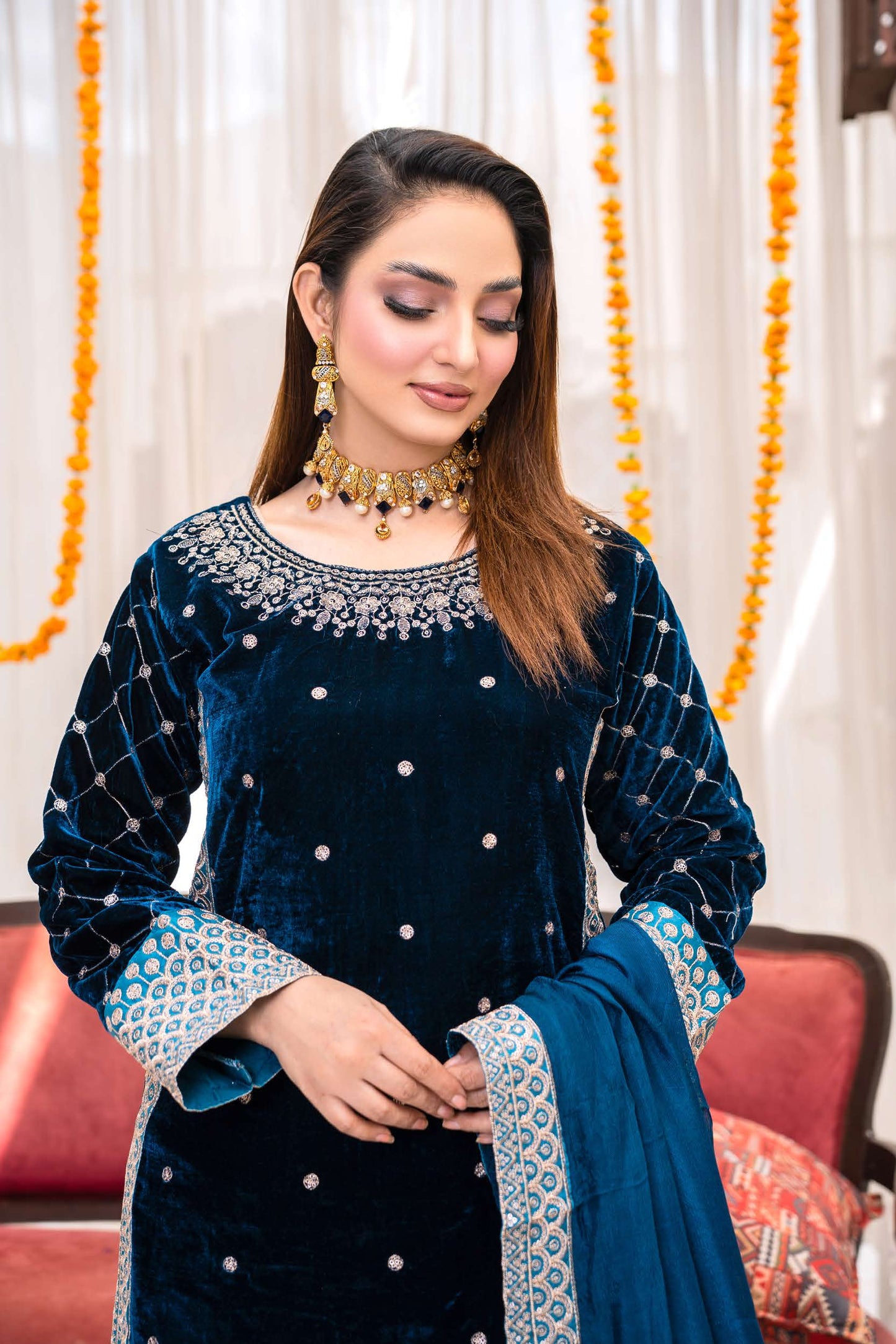 Festlicher Velvet Suit – Luxuriöser 3-teilig- Royal Blue