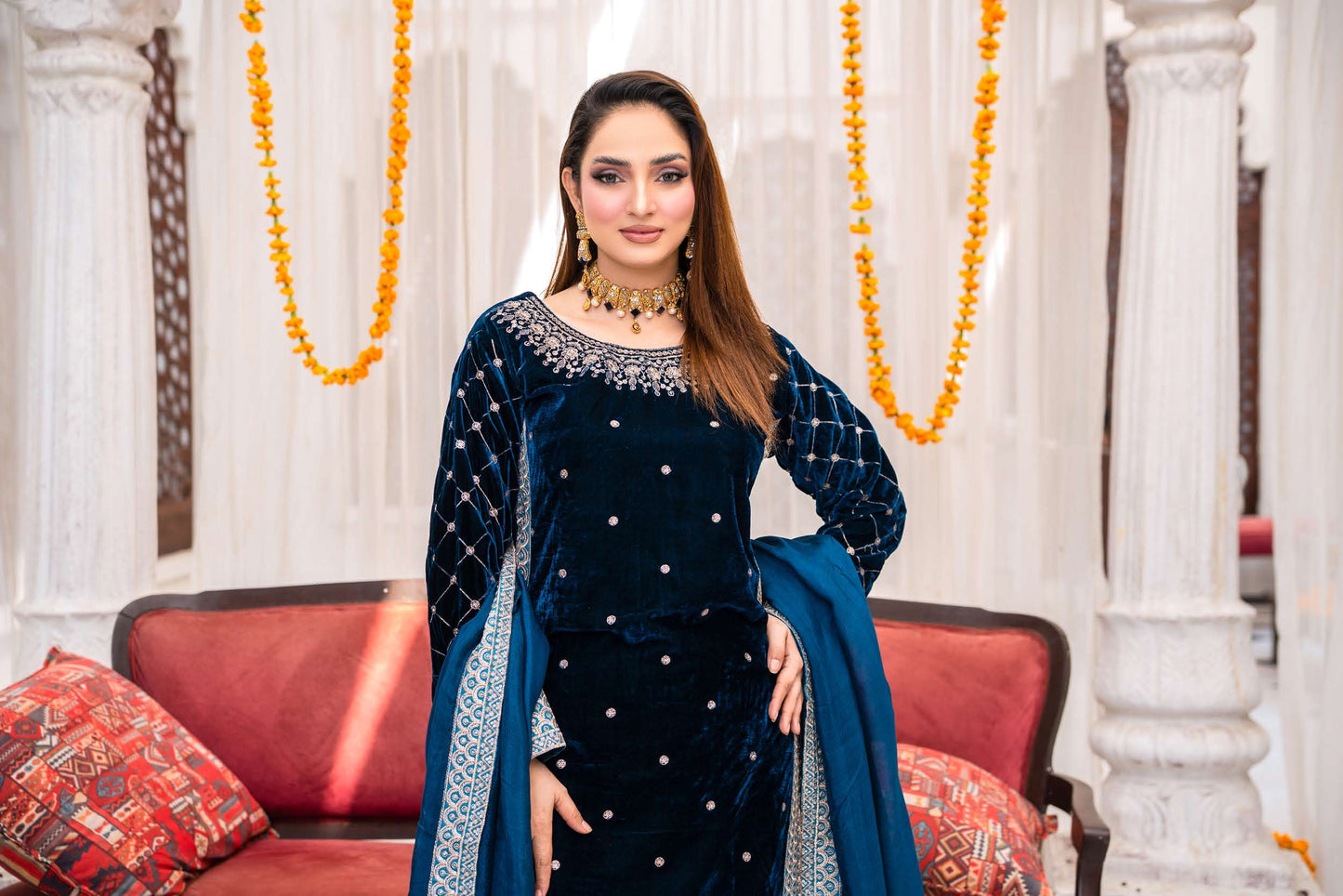 Festlicher Velvet Suit – Luxuriöser 3-teilig- Royal Blue