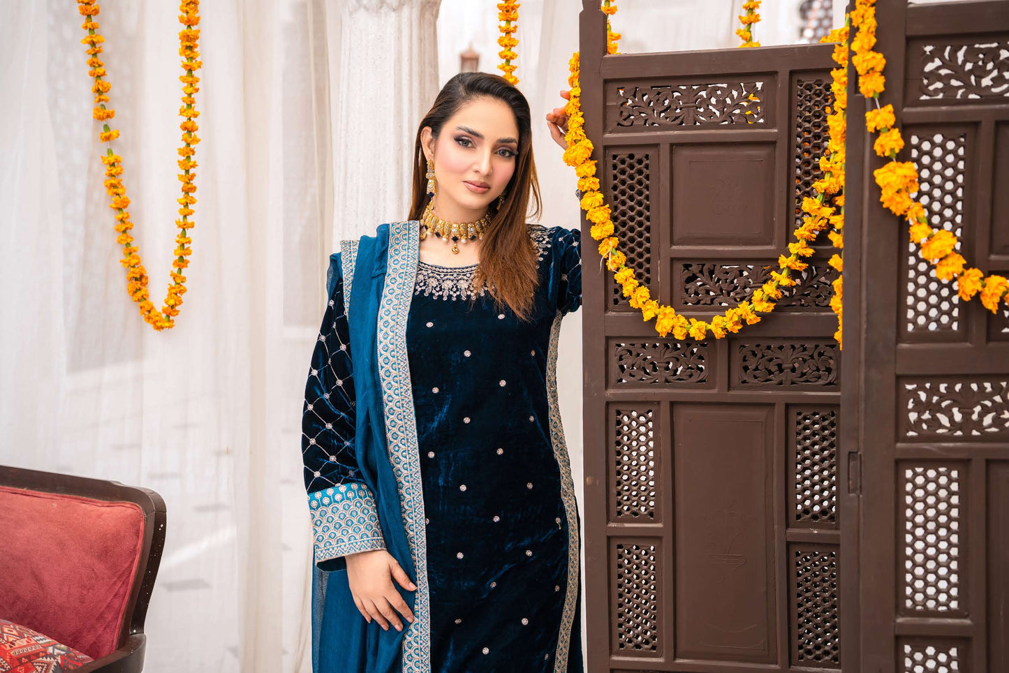 Festlicher Velvet Suit – Luxuriöser 3-teilig- Royal Blue