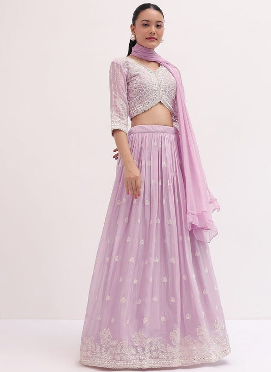 Baby Pink Georgette Lehenga Choli