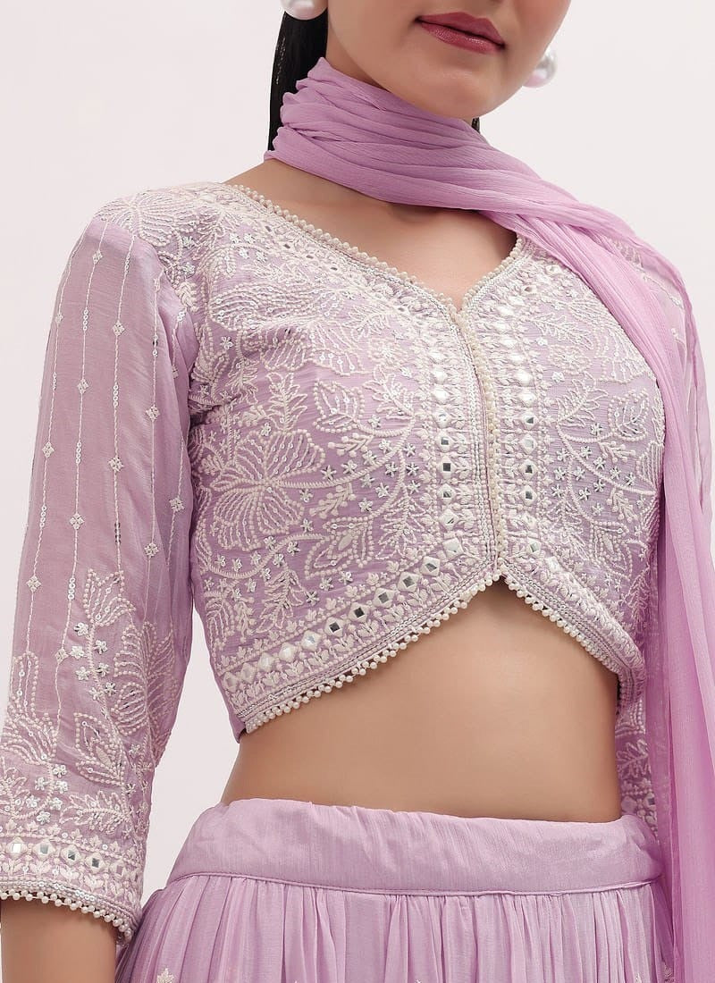Baby Pink Georgette Lehenga Choli