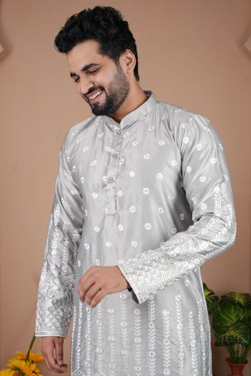 Sangeet Kurta Set für Herren – Gadhval Silk & Heavy Embroidery