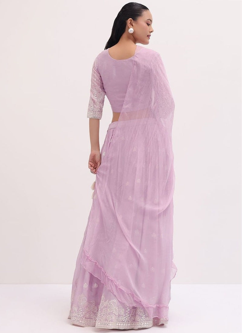 Baby Pink Georgette Lehenga Choli