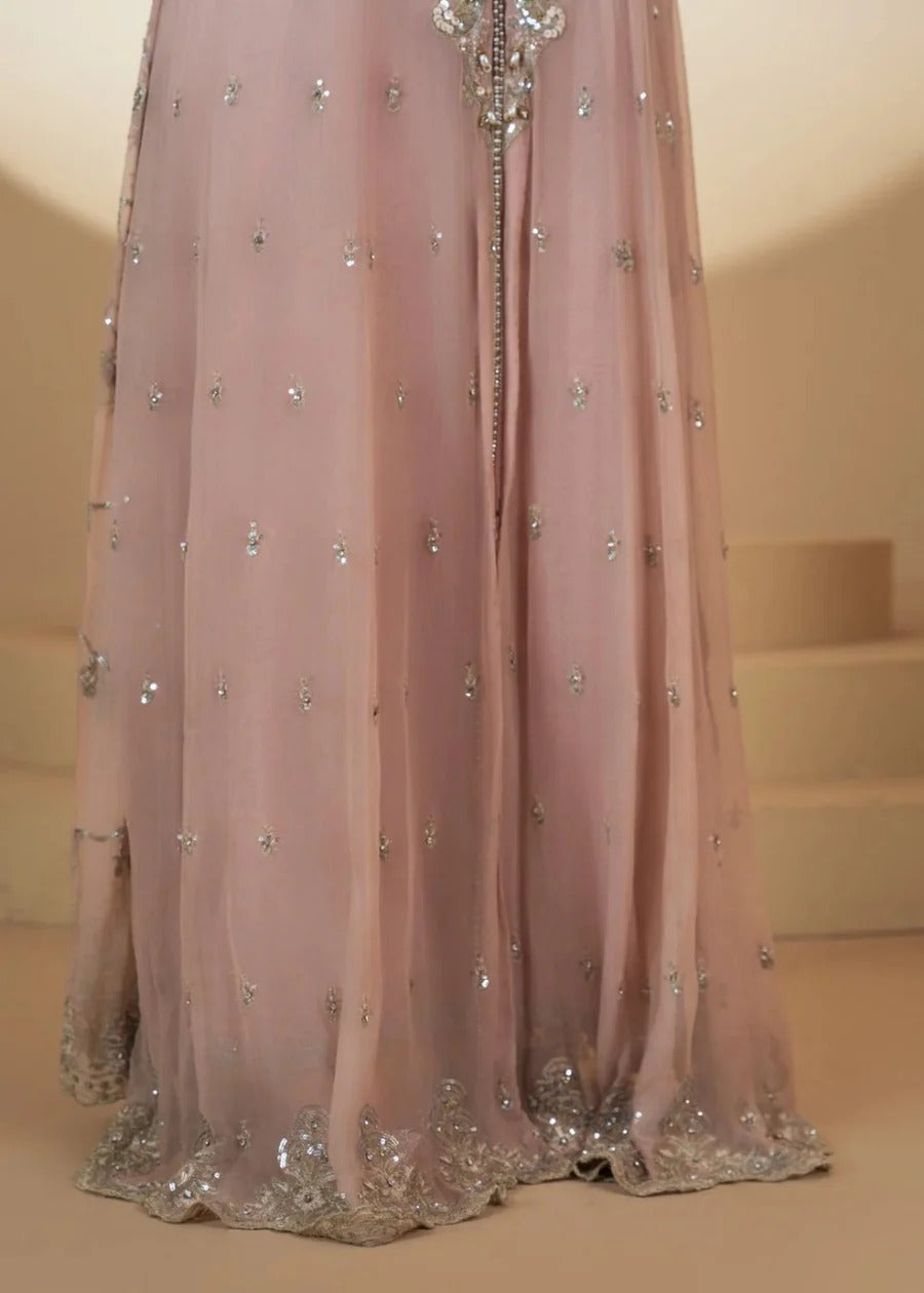 Chiffon Handwork Maxi Pink