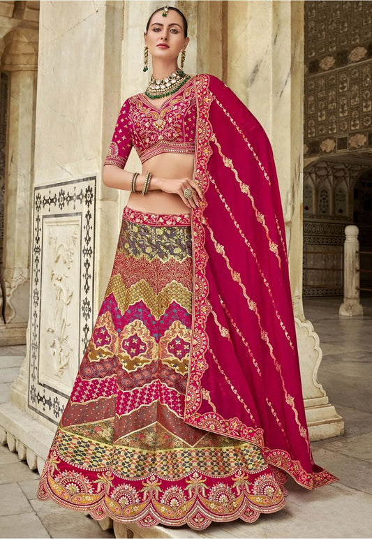 Banarasi Silk Multi Color Lehenga Choli B7