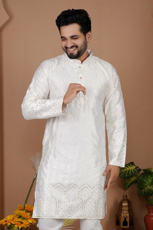 Sangeet Kurta Set für Herren – Gadhval Silk & Heavy Embroidery