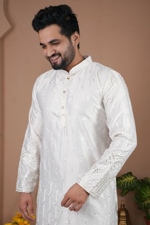 Sangeet Kurta Set für Herren – Gadhval Silk & Heavy Embroidery