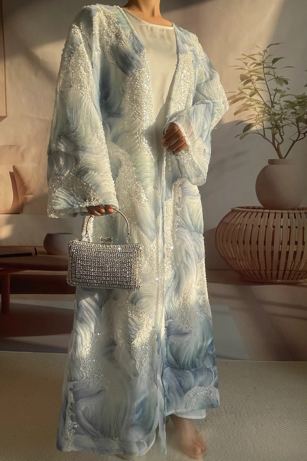 Open Abaya blue-wave