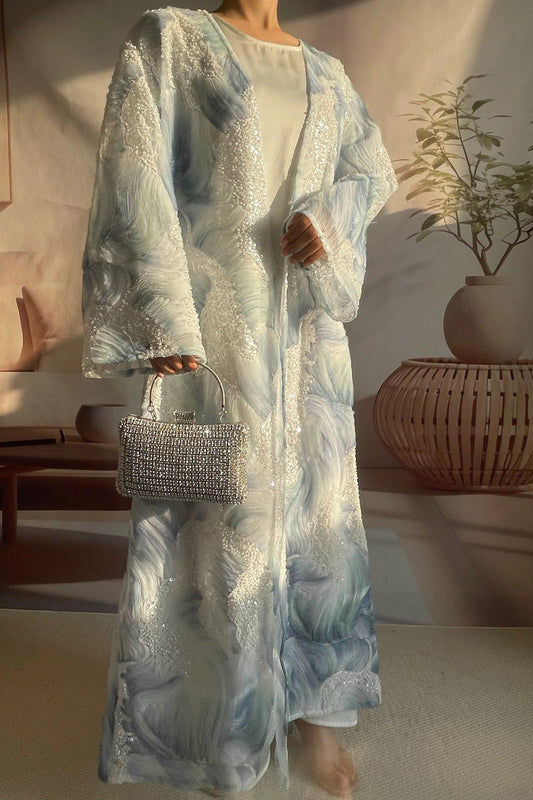 Open Abaya blue-wave