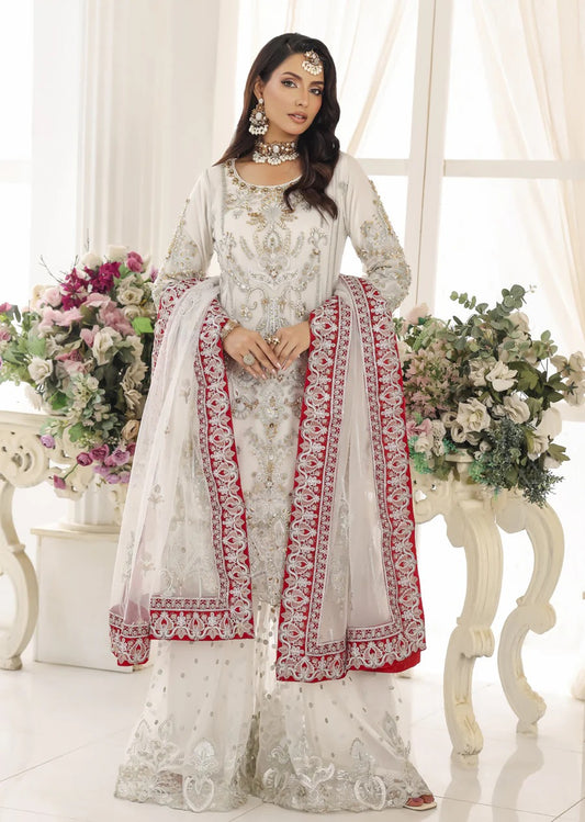 White Handwork Luxury chiffon Sharara