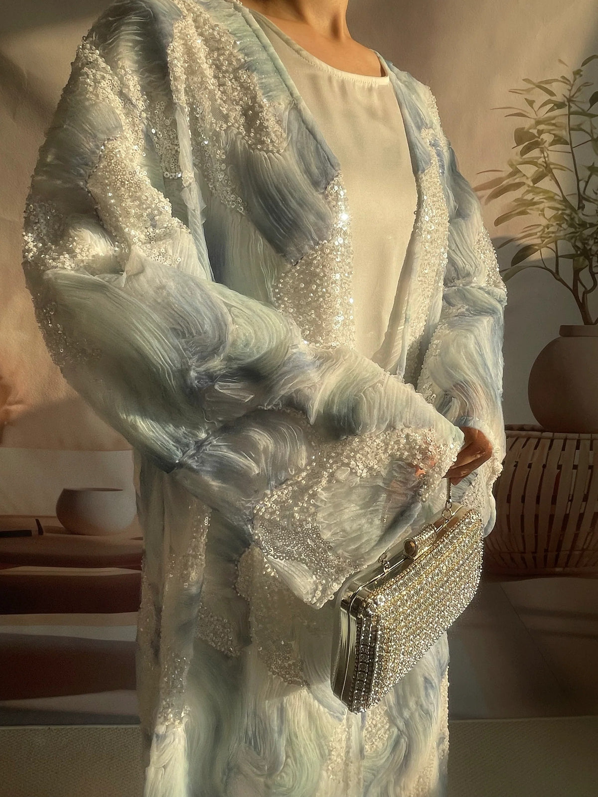 Open Abaya blue-wave