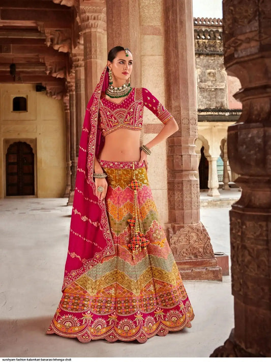 Banarasi Silk Multi Color Lehenga Choli B1
