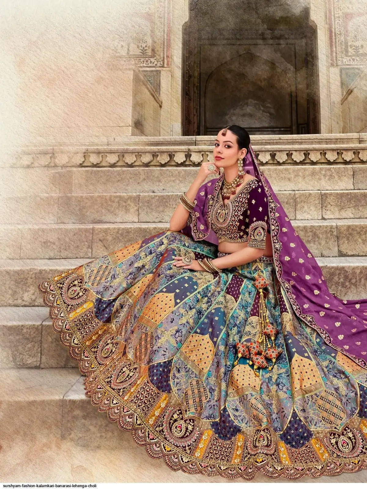 Banarasi Silk Multi Color Lehenga Choli B3
