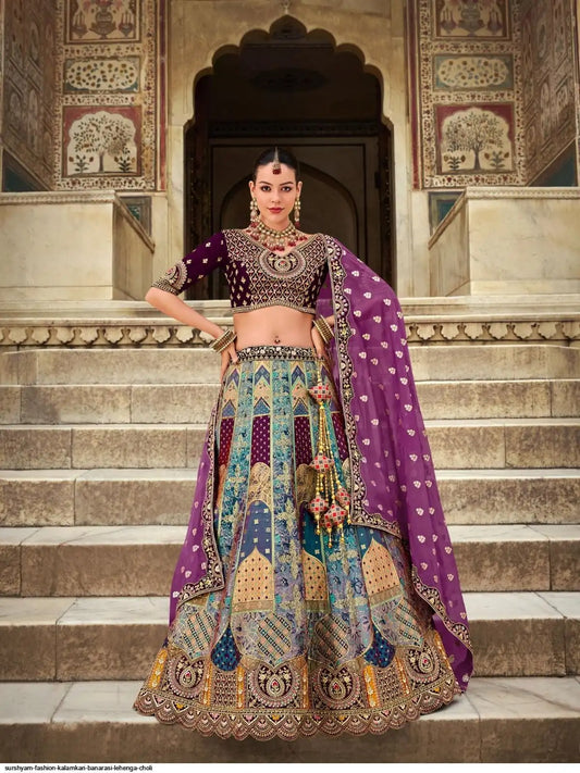 Banarasi Silk Multi Color Lehenga Choli B3