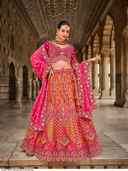 Banarasi Silk Multi Color Lehenga Choli B6