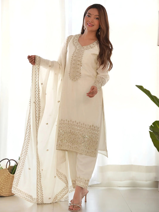 White Chinon Suit