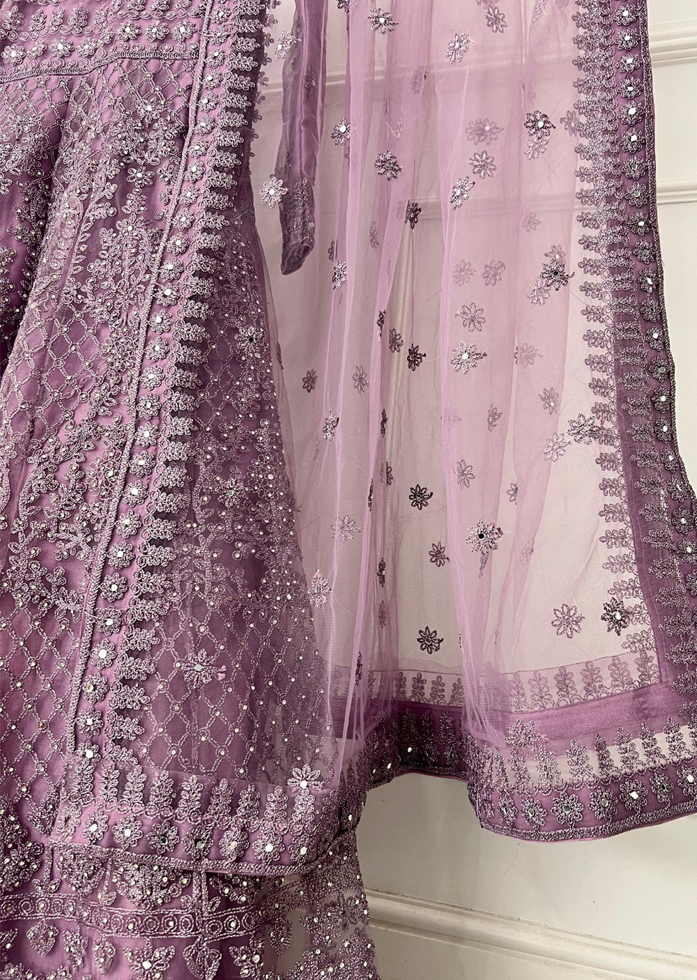 Lilac Fancy Net Maxi Dress - BL24