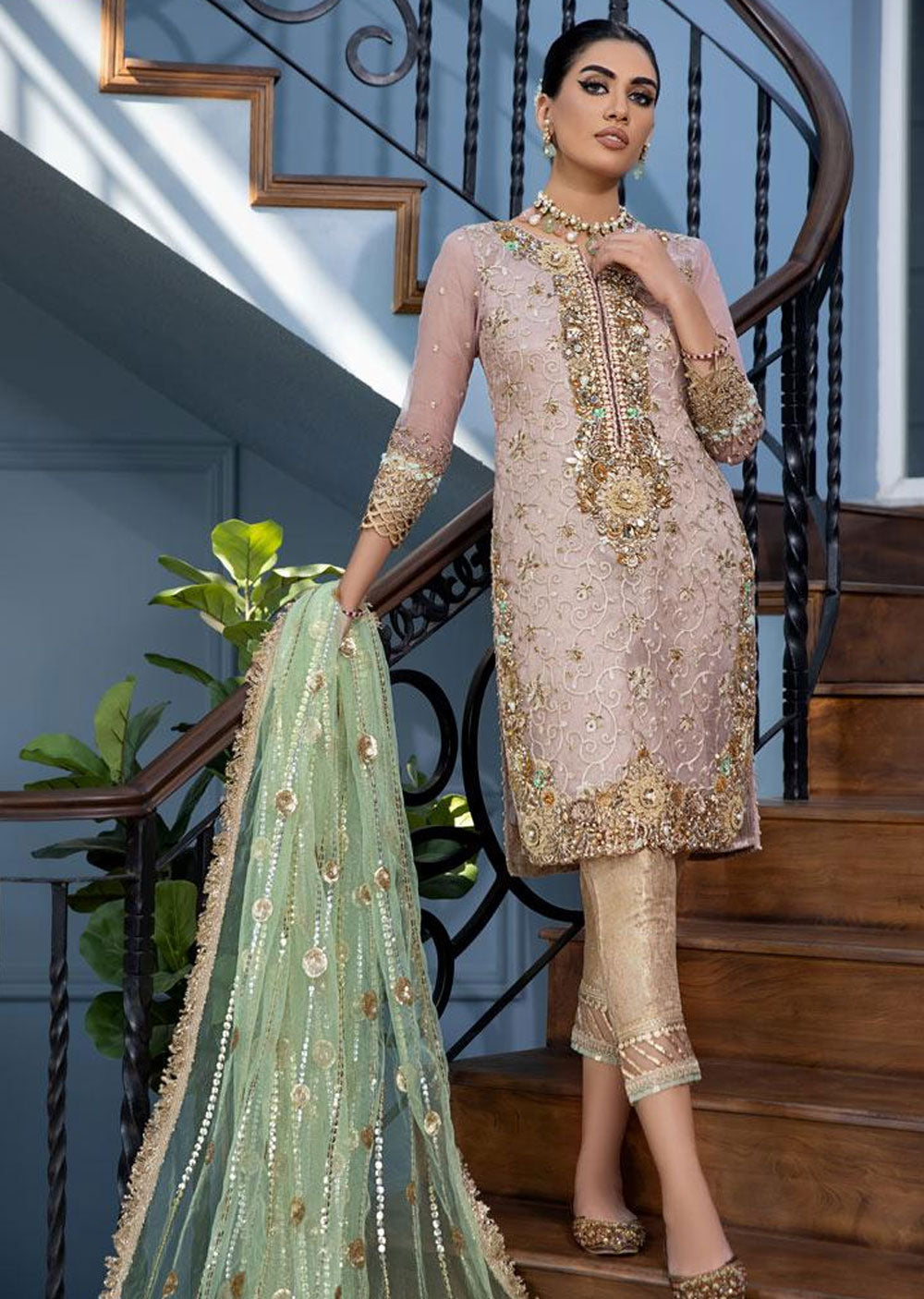 Khuda Baksh Rose Gold Suit