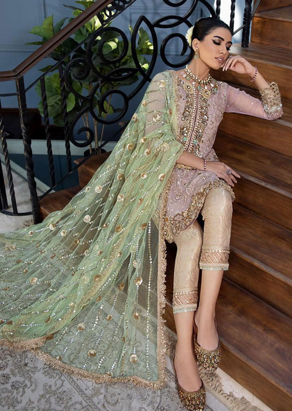 Khuda Baksh Rose Gold Suit