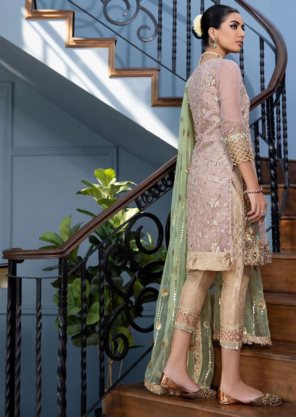 Khuda Baksh Rose Gold Suit