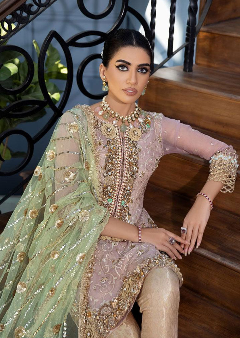 Khuda Baksh Rose Gold Suit