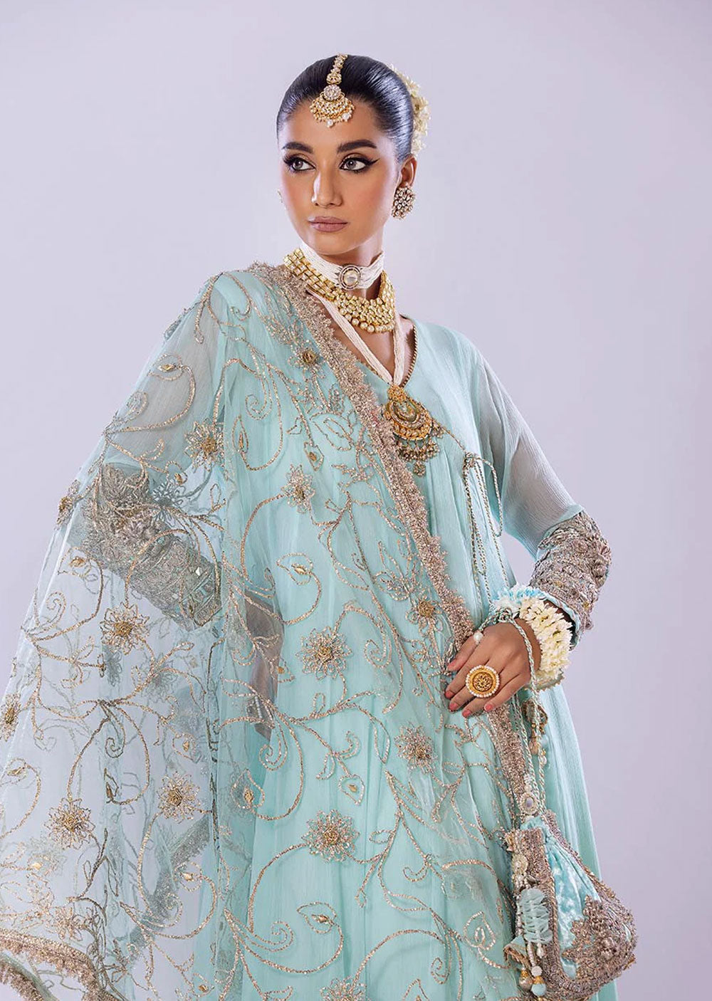 Turquoise Suit by Khuda Baksh - BL24