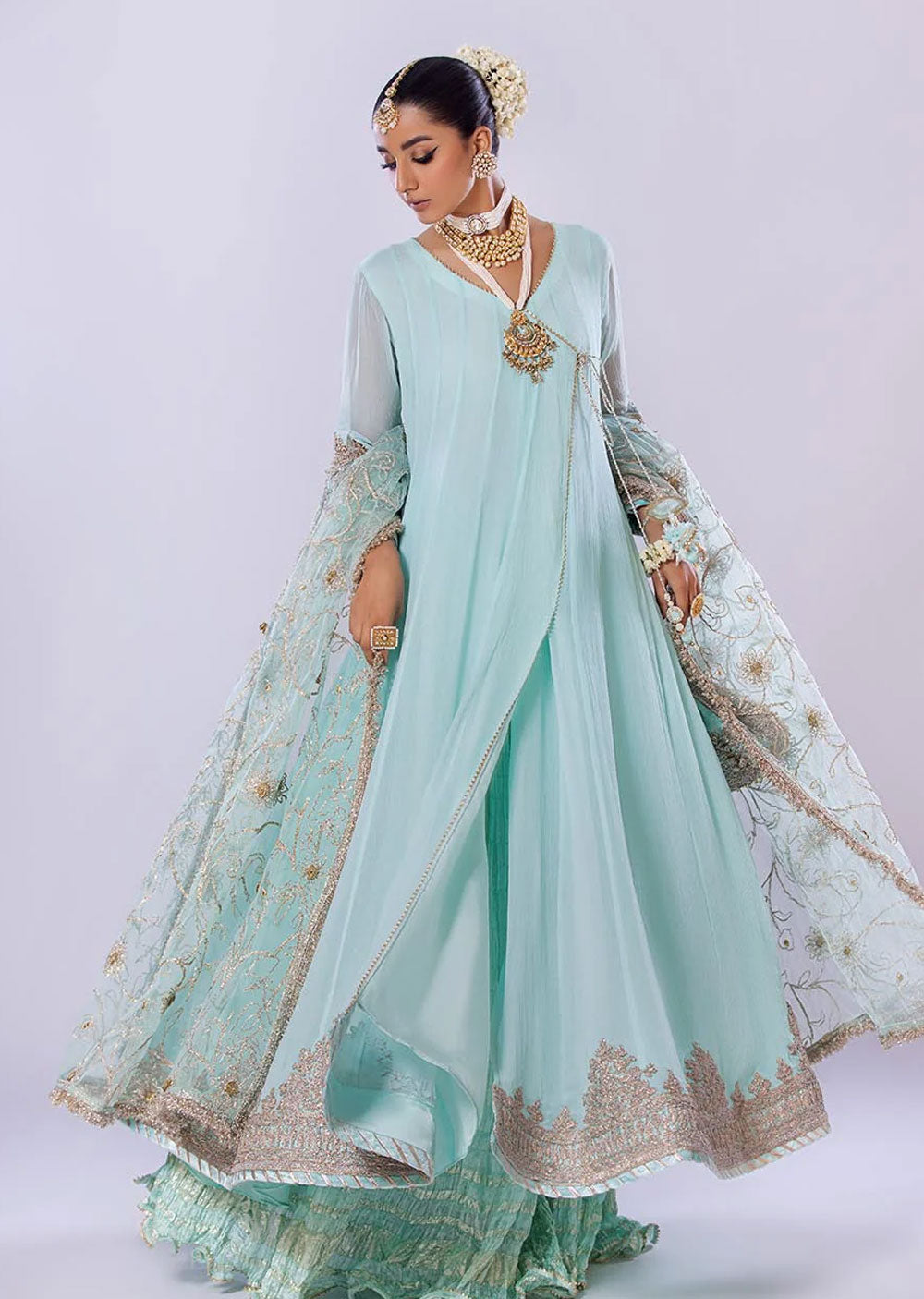 Turquoise Suit by Khuda Baksh - BL24